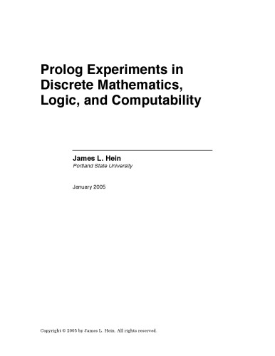 Prolog experiments in discrete mathematics, logic, and computability