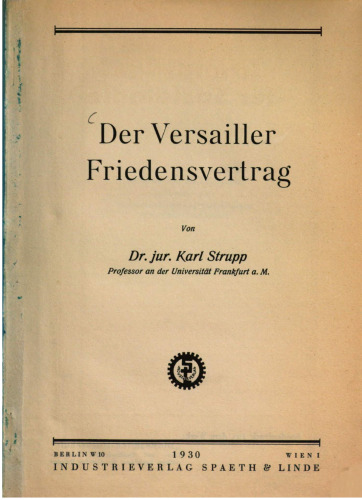 Der Versailler Friedensvertrag
