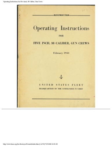 Operating instructions for five inch 38 caliber gun crews