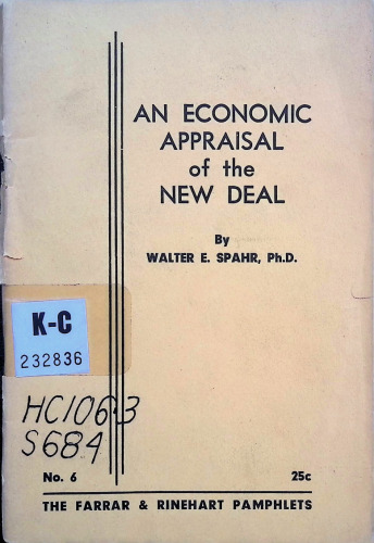 An Economic Appraisal of the New Deal