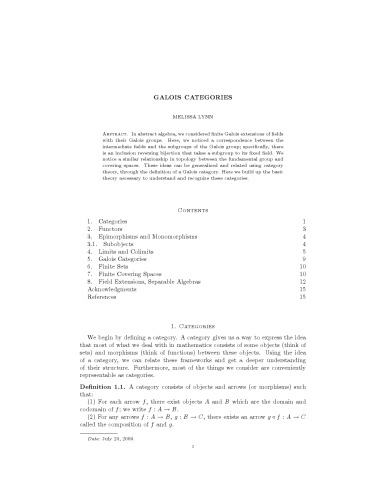 Galois categories