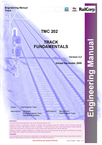 Engineering Manual Track: TMC 202 TRACK FUNDAMENTALS