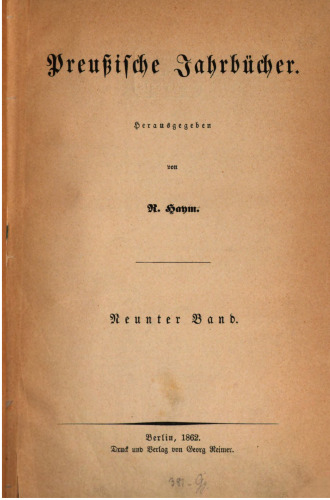 Preußische Jahrbücher