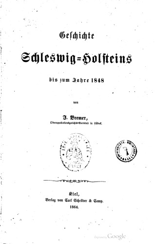 Geschichte Schleswig-Holsteins bis zum Jahre 1848