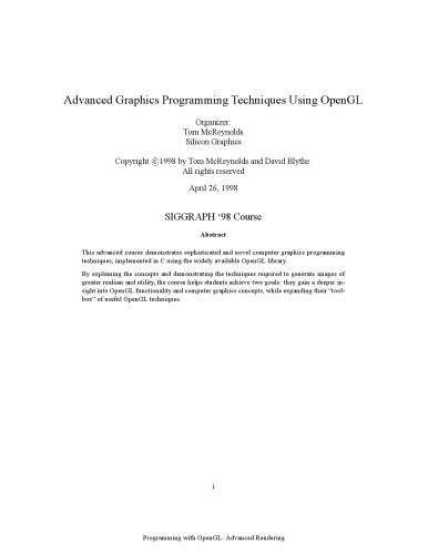 Advanced Graphics Programming Techniques Using OpenGL