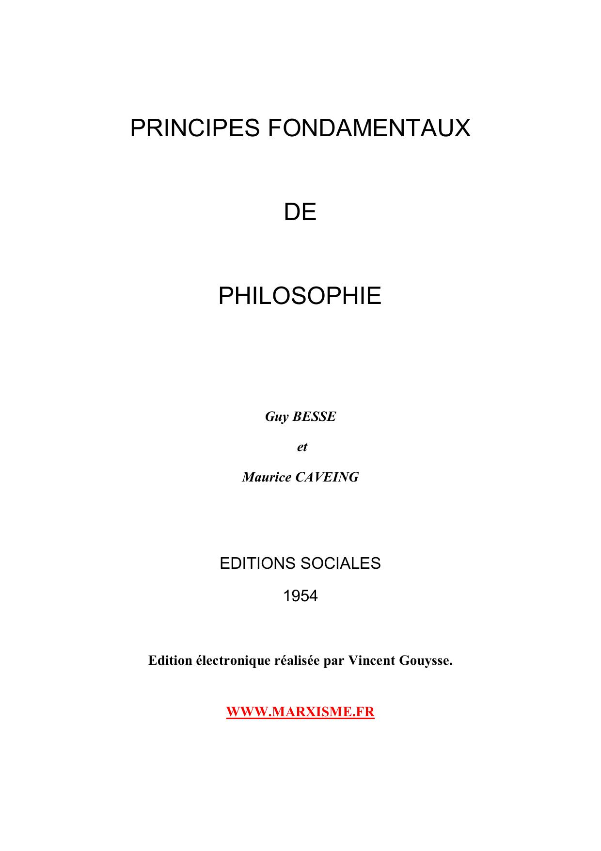 Principes fondamentaux de philosophie