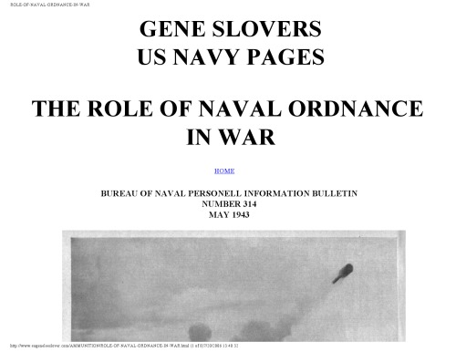 The Role of Naval Ordnance in War [website capture]
