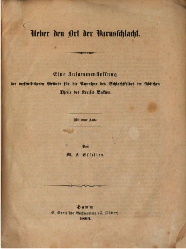 Über den Ort der Varusschlacht
