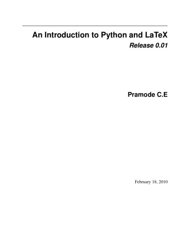 An Introduction to Python and LaTeX (draft)
