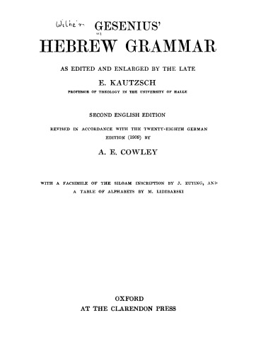 Genesius' Hebrew Grammar