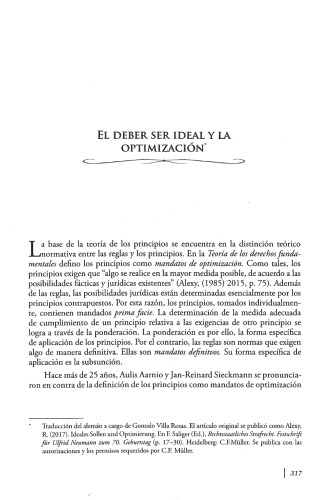 El deber ser ideal y la optimización (Ideales Sollen und Optimierung)