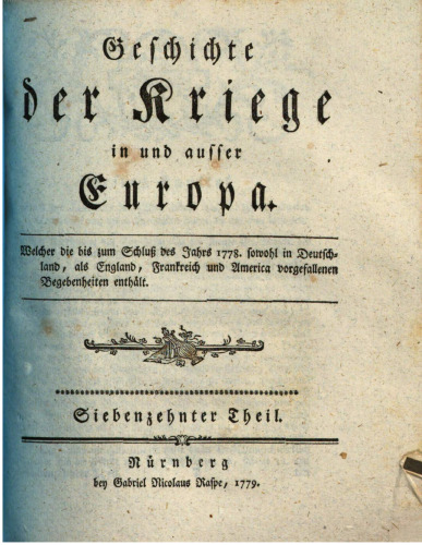 Geschichte der Kriege in und ausser Europa