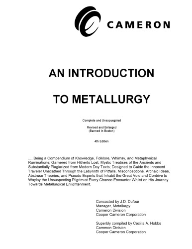 An Introduction to Metallurgy