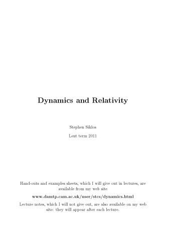 Dynamics and Relativity