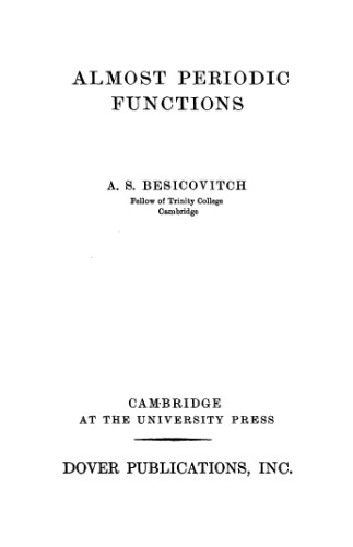 Almost periodic functions