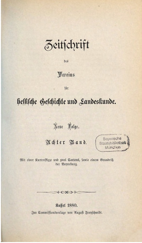 Zeitschrift des Vereins für hessische Geschichte und Landeskunde