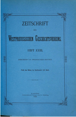 Zeitschrift des Westpreußischen Geschichtsvereins