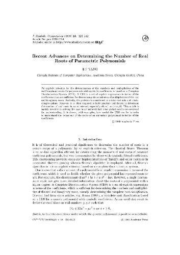 Determining the number of real roots of parametric polynomials