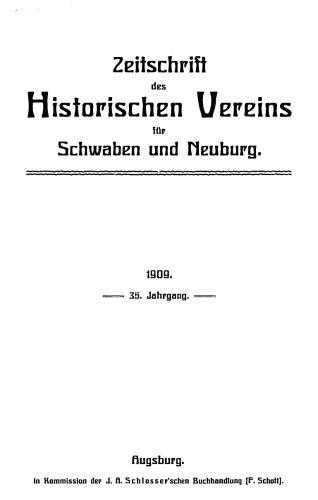 Zeitschrift des Historischen Vereins für Schwaben und Neuburg