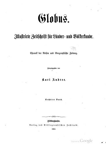 Globus. Illustrirte Zeitschrift für Länder- und Völkerkunde