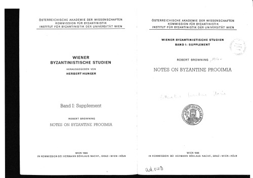 Notes on Byzantine prooimia