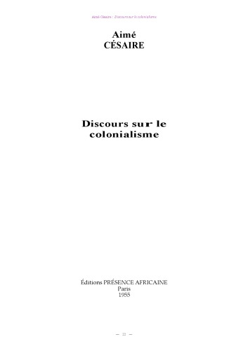 Discours sur le colonialisme