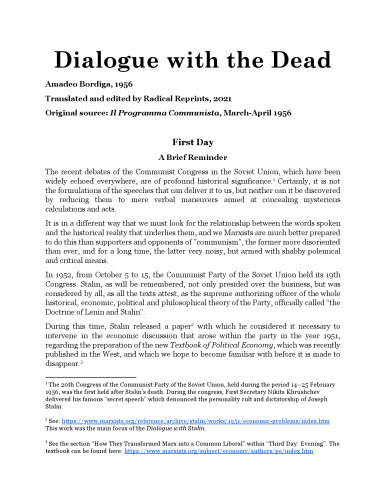 Dialogue with the Dead