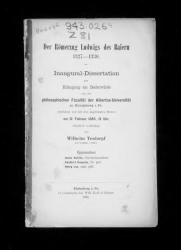 Der Römerzug Ludwigs des Baiern 1327-1330