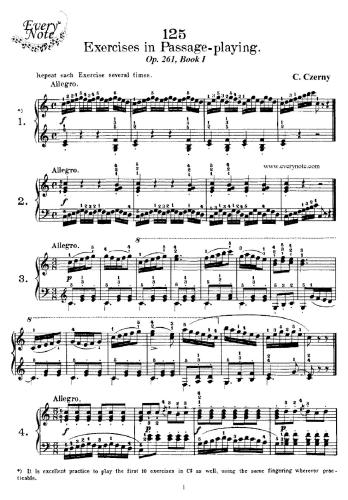 125 exercises in passage-playing. Op.261