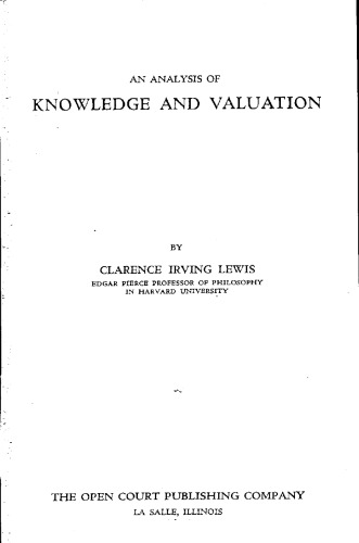 An Analysis of Knowledge and Valuation