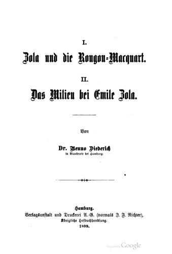 Zola und die Rougon-Macquart. Das Milieu bei Zola
