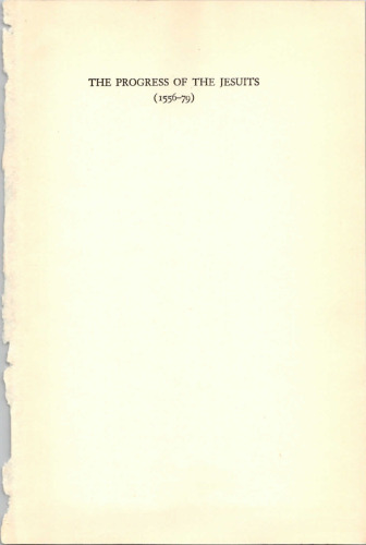 The Progress of the Jesuits (1556-79)