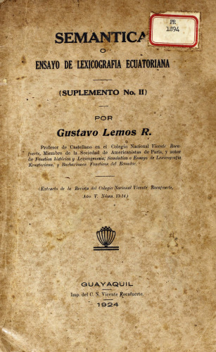 Semántica o ensayo de lexicografía ecuatoriana