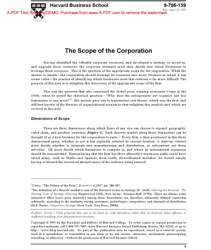 The Scope of the Corporation