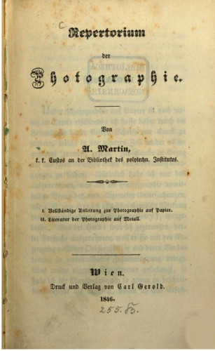Repertorium der Photographie