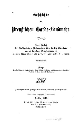 Geschichte der Preußischen Garde-Landwehr