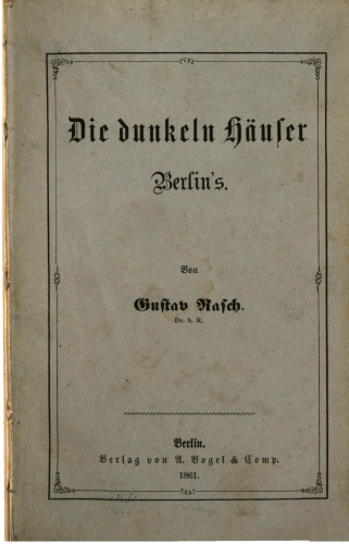 Die dunkeln Häuser Berlins