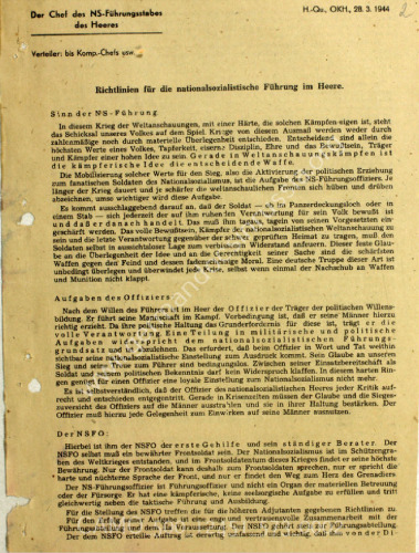 Ferdinand Schörner - Richtlinien für die nationalsozialistische Führung im Heere - Kampf gegen Panzer mit allen Waffen (Auszüge aus "Richtlinien und Mitteilungen" Nr. 1-6) Bandenjagdkommando