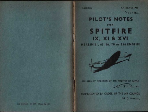 Pilots notes for Spitfire IX, XI XVI