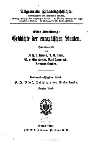 Geschichte der Niederlande / Bis 1795