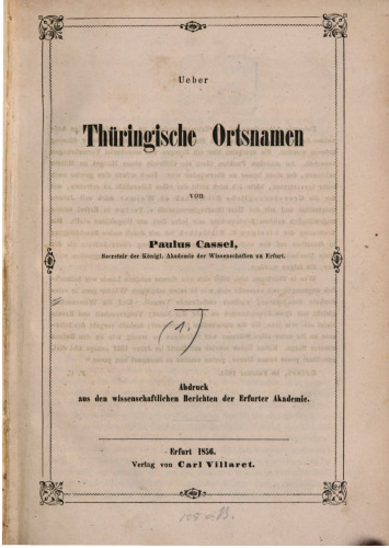 Über thüringische Ortsnamen