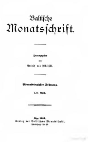 Baltische Monatsschrift