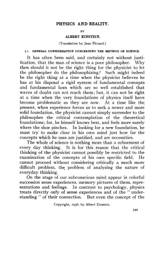Physics and Reality