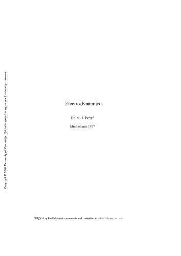 Electrodynamics