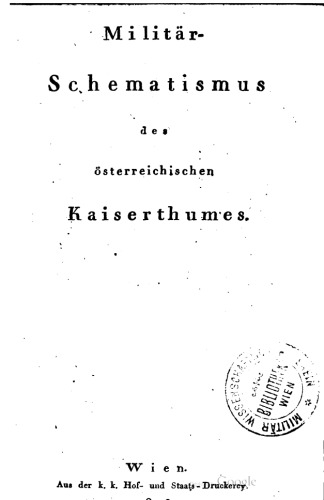 Militär-Schematismus des österreichischen Kaisertums