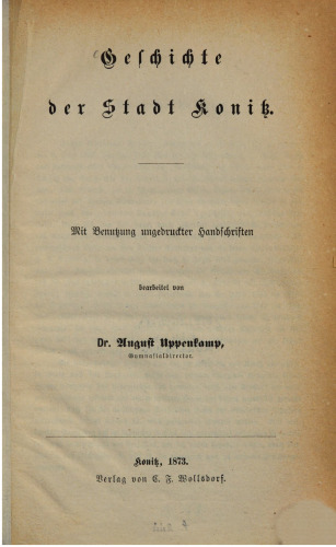 Geschichte der Stadt Konitz