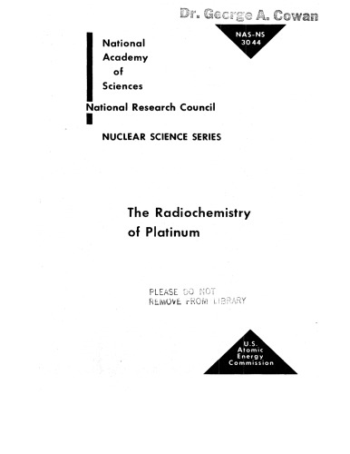 The radiochemistry of platinum