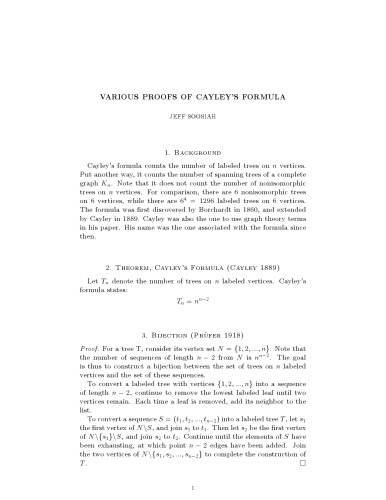 Various proofs of Cayley’s Formula [expository notes]
