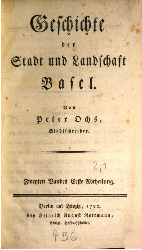 Geschichte der Stadt und Landschaft Basel