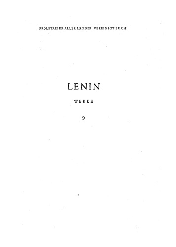 Lenin Werke Band 9: Jun. 1905 - Nov. 1905